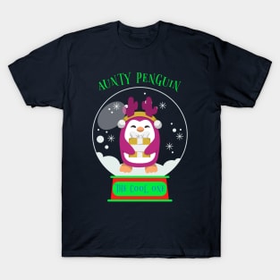 Matching Christmas Family, The Cool Aunt Penguin T-Shirt